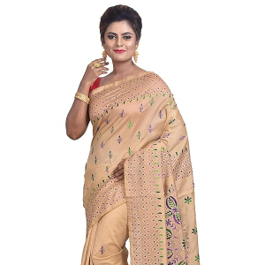 Women’s Pure Kantha  Silk Saree