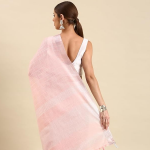 women's pure linen lurex zari woven saree