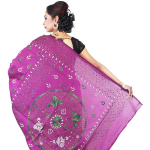 Stitch hand embroidery assam Silk Saree