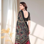 Chiffon Georgette Floral Print Saree