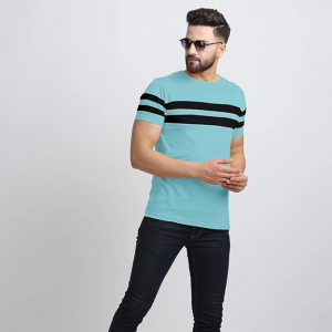 T-Shirt for Mens Double Stripes on Chest